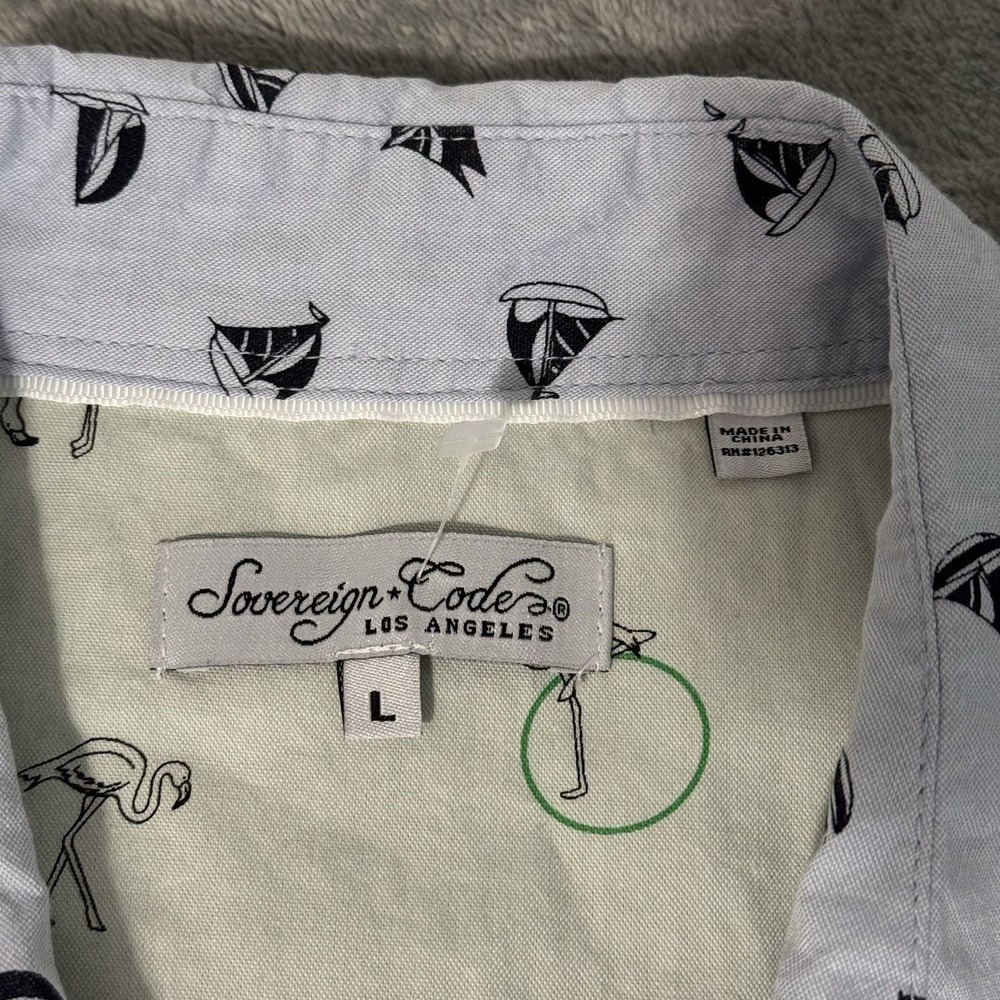 Sovereign Code Sailboat Button Down‎ Flamingo Fli… - image 4